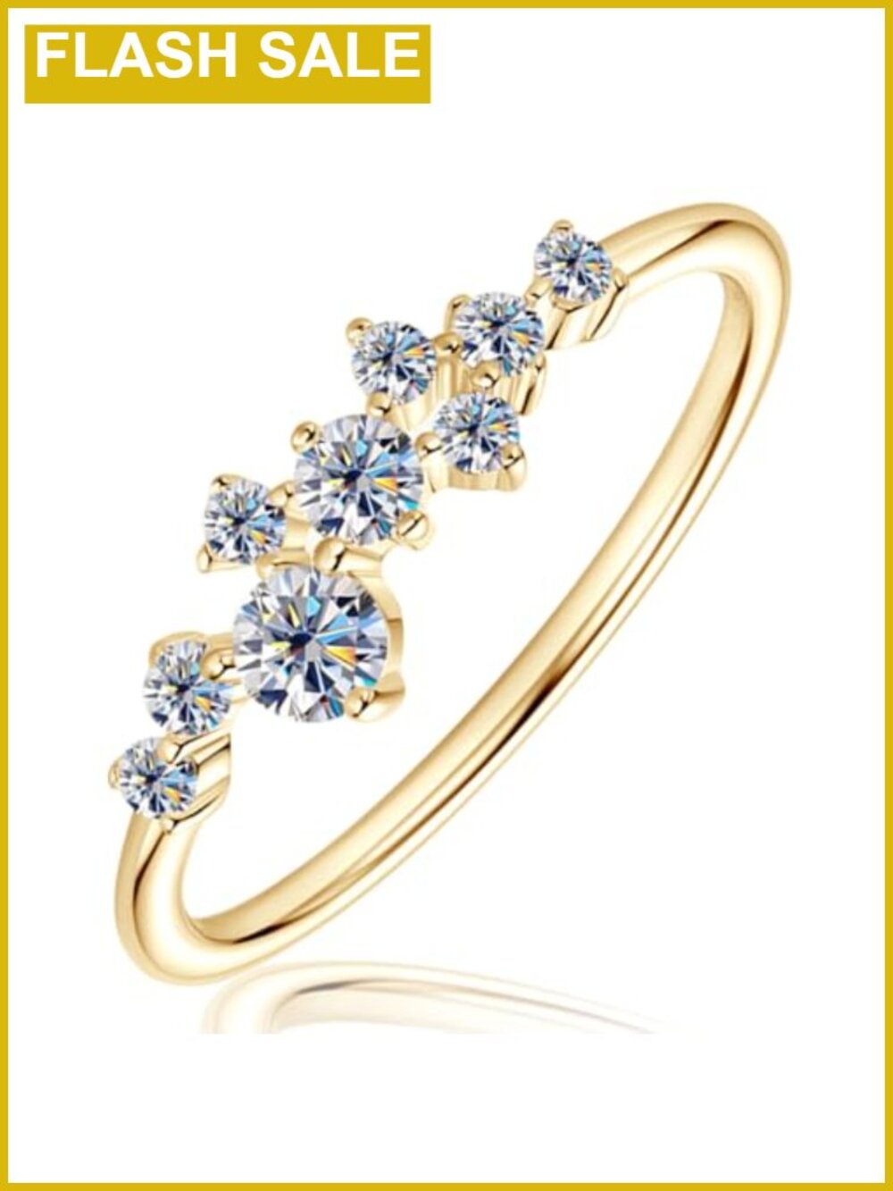 Moissanite Ring 925 Sterling Silver 18k White Gold Plated Wedding Stackable